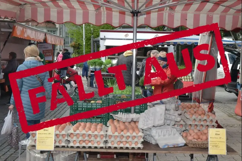 Wochenmarkt fällt am Tag der Deutschen Einheit aus